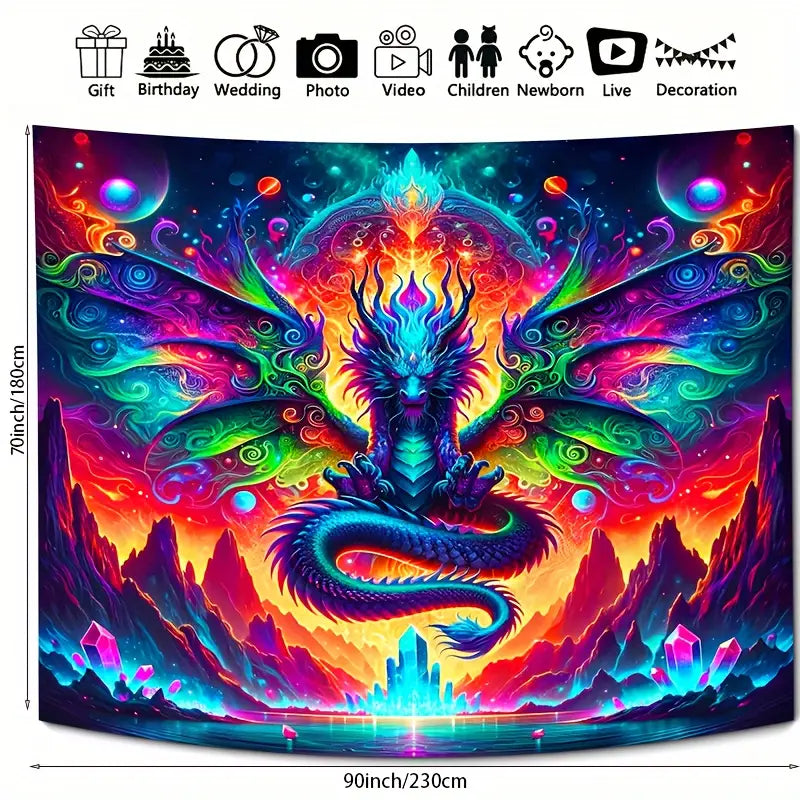 Drache | Offizielles GlowTapestry UV-Kunstdekor 