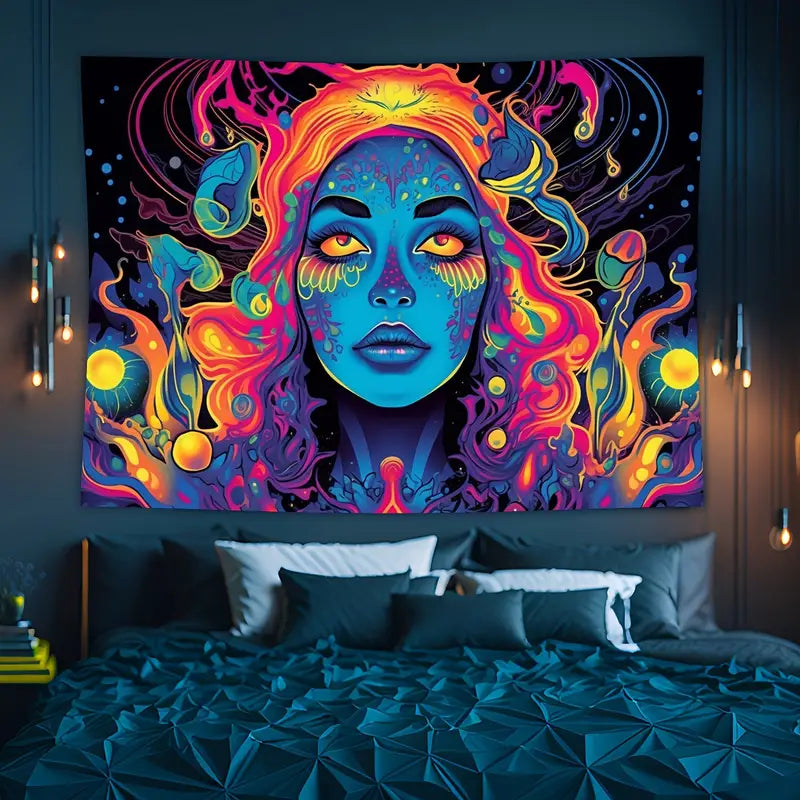 Hippie Schwarzlicht UV | Offizielles GlowTapestry UV-Kunstdekor 