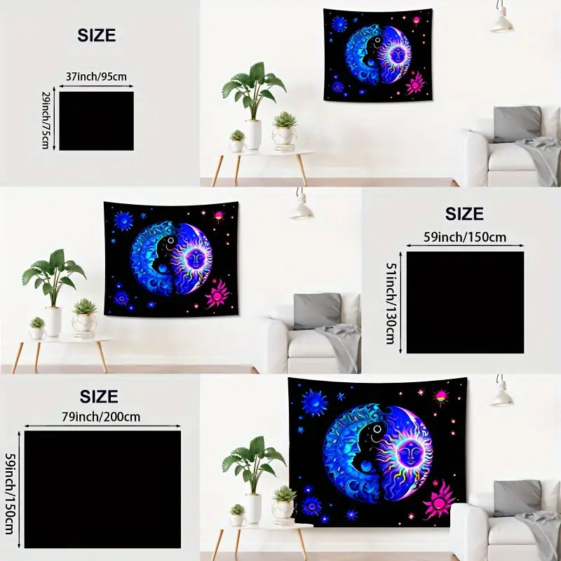 Sluneční Lunární | Oficiální GlowTapestry UV Art Decor 