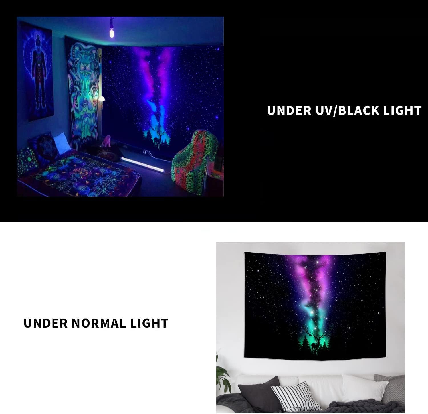 Aurora Vibes | Offizielles GlowTapestry UV-Kunstdekor 