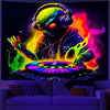 Coole Aliens als DJs | Offizielles GlowTapestry UV-Kunstdekor 