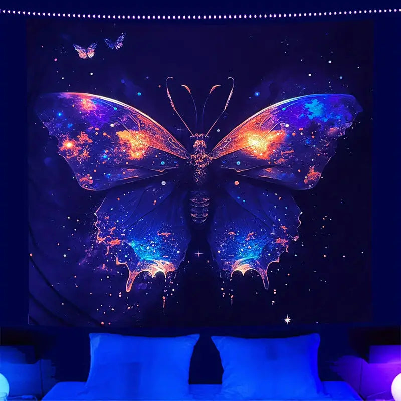 Schmetterling Schwarzlicht | Offizielles GlowTapestry UV-Kunstdekor 