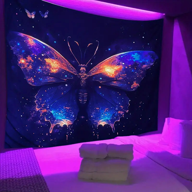 Schmetterling Schwarzlicht | Offizielles GlowTapestry UV-Kunstdekor 