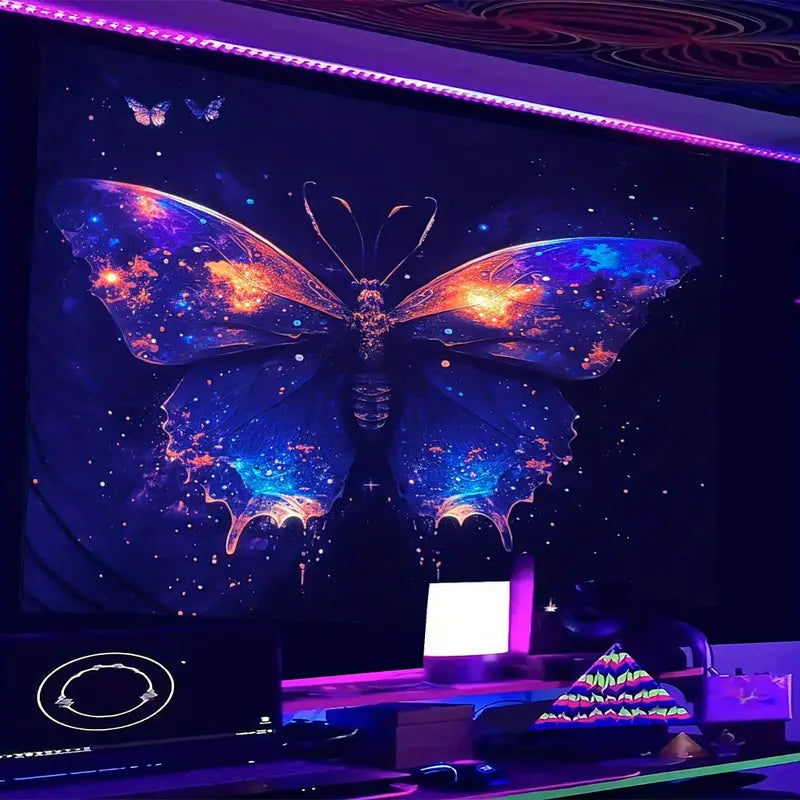 Schmetterling Schwarzlicht | Offizielles GlowTapestry UV-Kunstdekor 