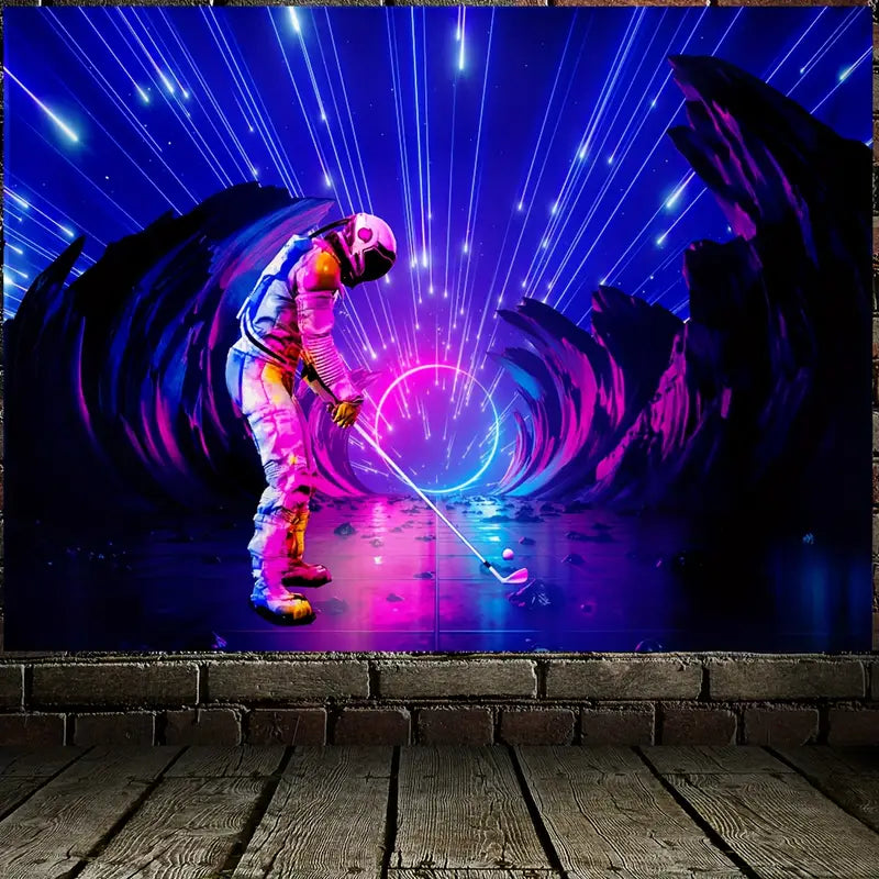 Astronaut Space Golf | Oficiální GlowTapestry UV Art Decor 