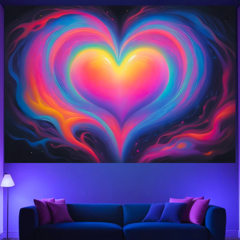 Cosmic Heartbeat | Oficiální GlowTapestry UV Art Decor 