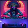 Aztec DJ Vibes | Offizielles GlowTapestry UV-Kunstdekor