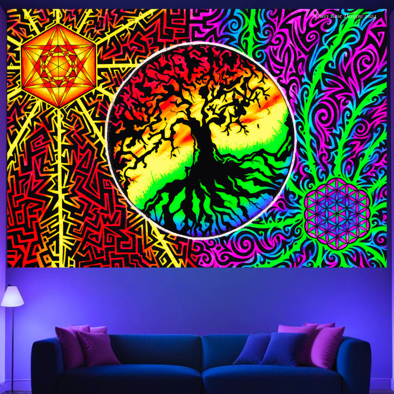 Cosmic Heartbeat | Oficiální GlowTapestry UV Art Decor 