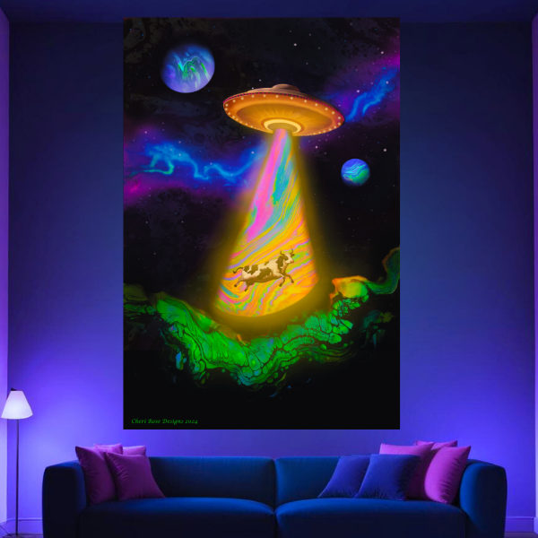 Cosmic Heartbeat | Oficiální GlowTapestry UV Art Decor 