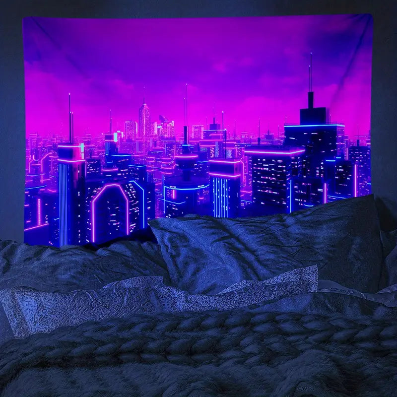 Punk City vzor | Oficiální GlowTapestry UV Art Decor 