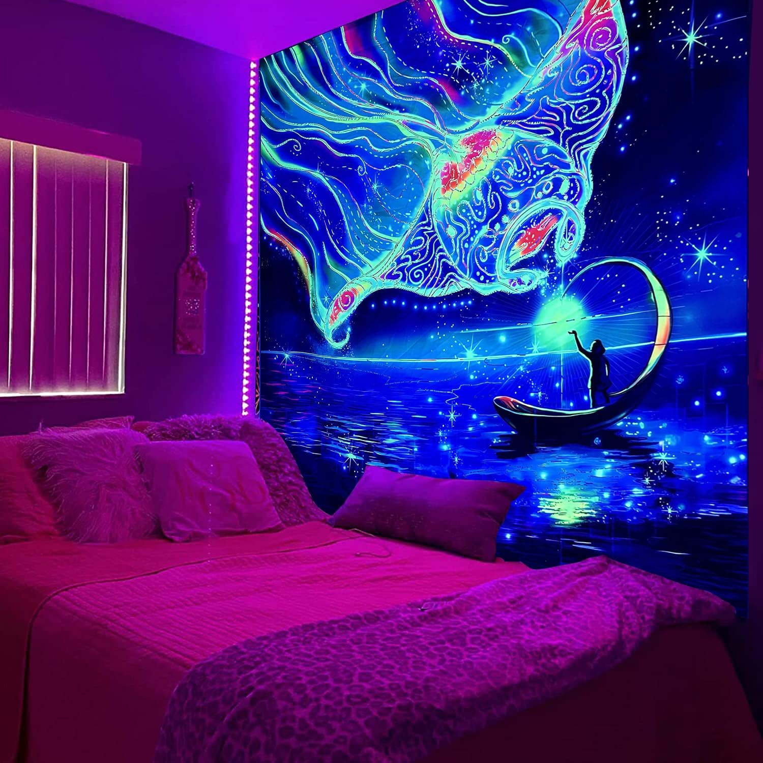 Hvězdné duchovní spojení | Oficiální GlowTapestry UV Art Decor 