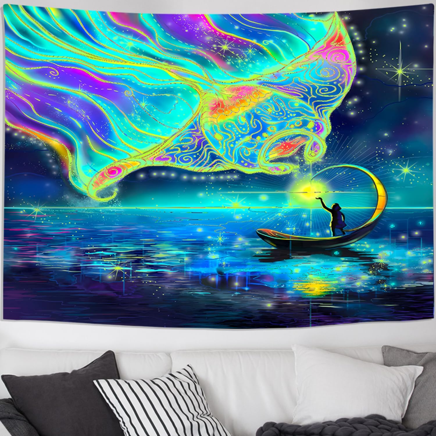 Hvězdné duchovní spojení | Oficiální GlowTapestry UV Art Decor 