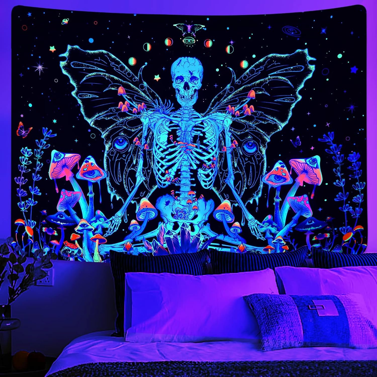 Skelett-Schmetterling | Offizielles GlowTapestry UV-Kunstdekor 