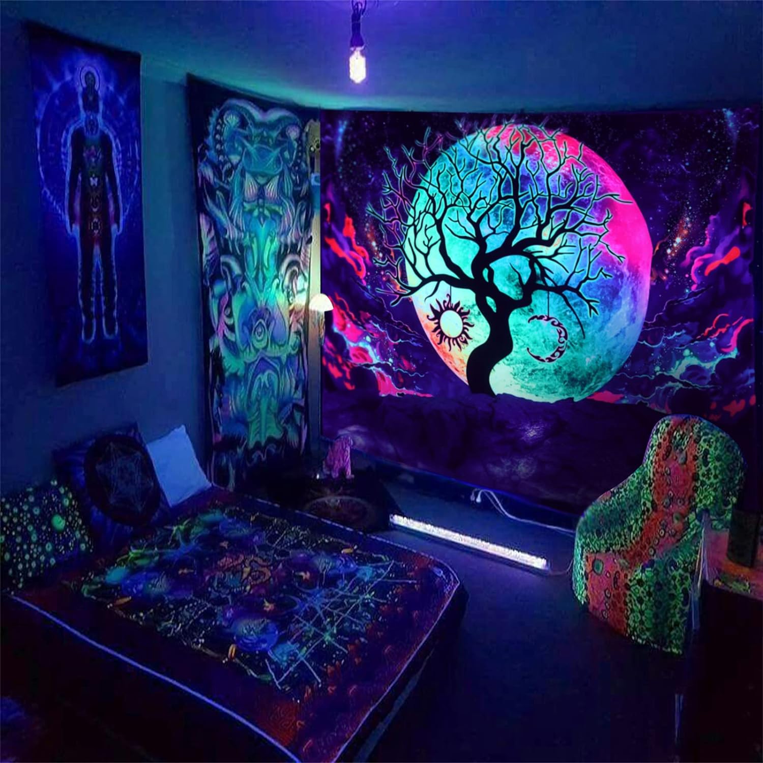 Mondbaum des Lebens | Offizielles GlowTapestry UV-Kunstdekor 