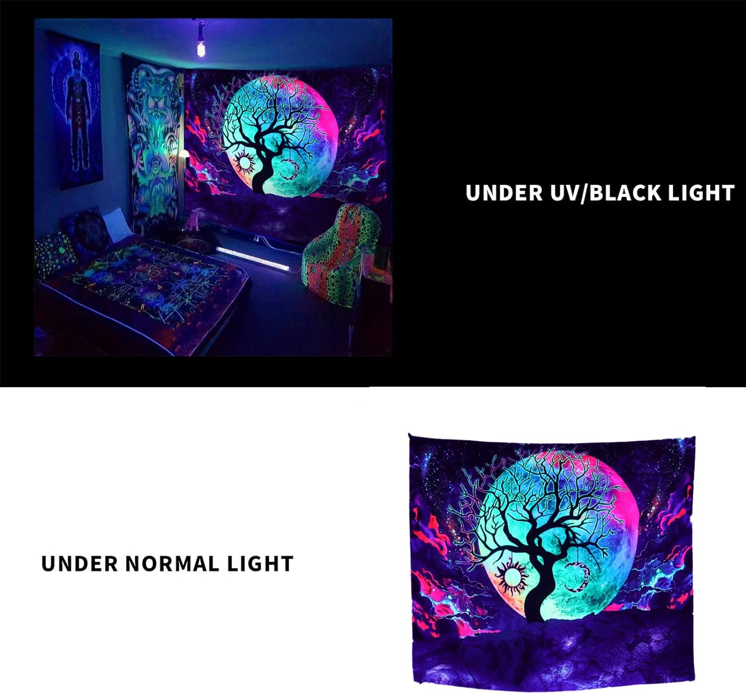 Mondbaum des Lebens | Offizielles GlowTapestry UV-Kunstdekor 