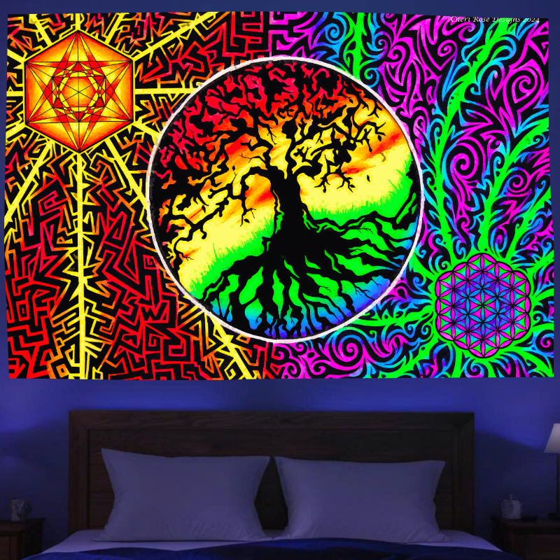 Kosmischer Herzschlag | Offizielles GlowTapestry UV-Kunstdekor 