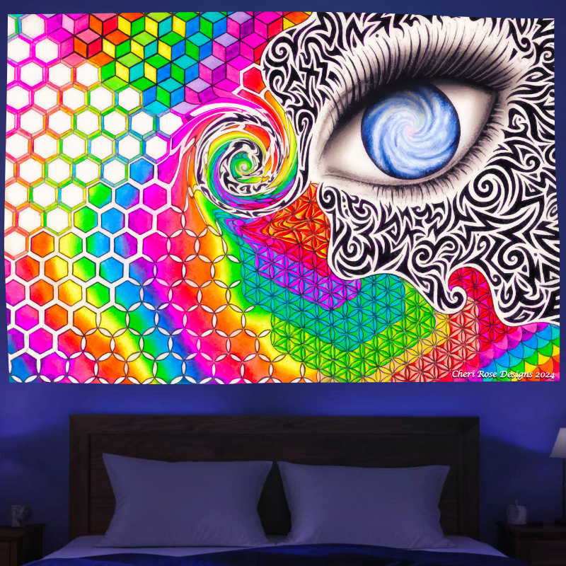 Cosmic Heartbeat | Oficiální GlowTapestry UV Art Decor 