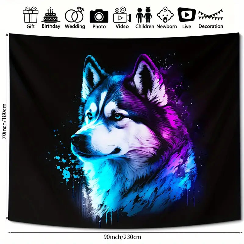 Wolfstotem | Offizielles GlowTapestry UV-Kunstdekor 