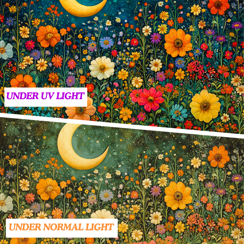 Mondbeschienene Wildblumen | Offizielles GlowTapestry UV-Kunstdekor 