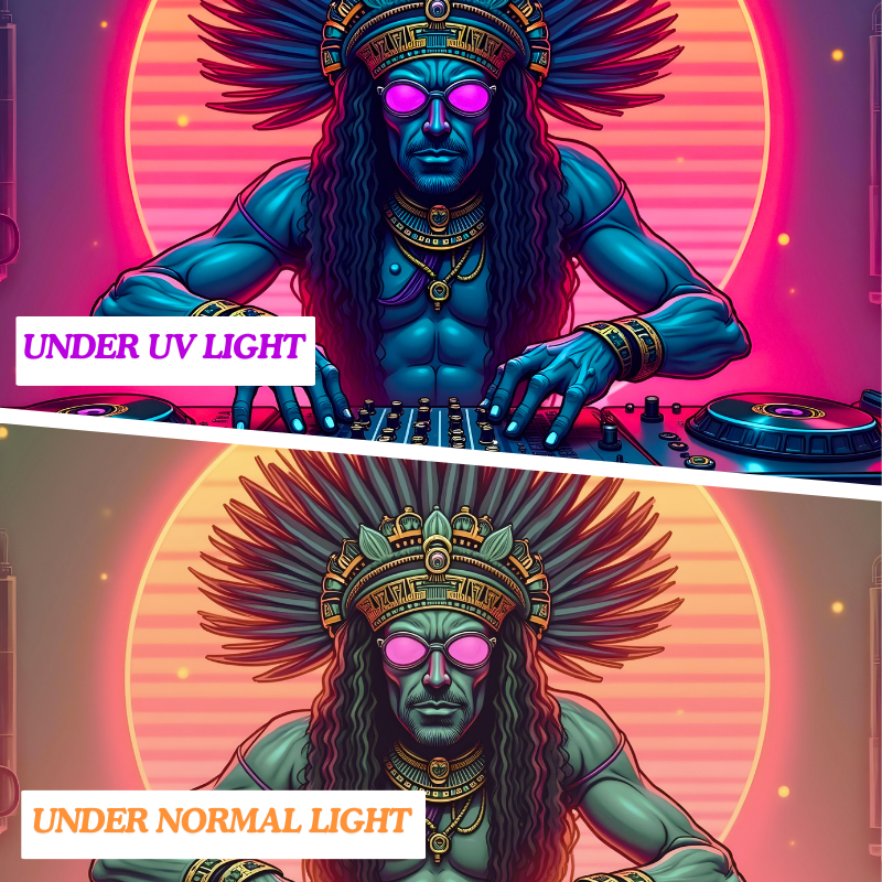 Aztec DJ Vibes | Oficiální GlowTapestry UV Art Decor