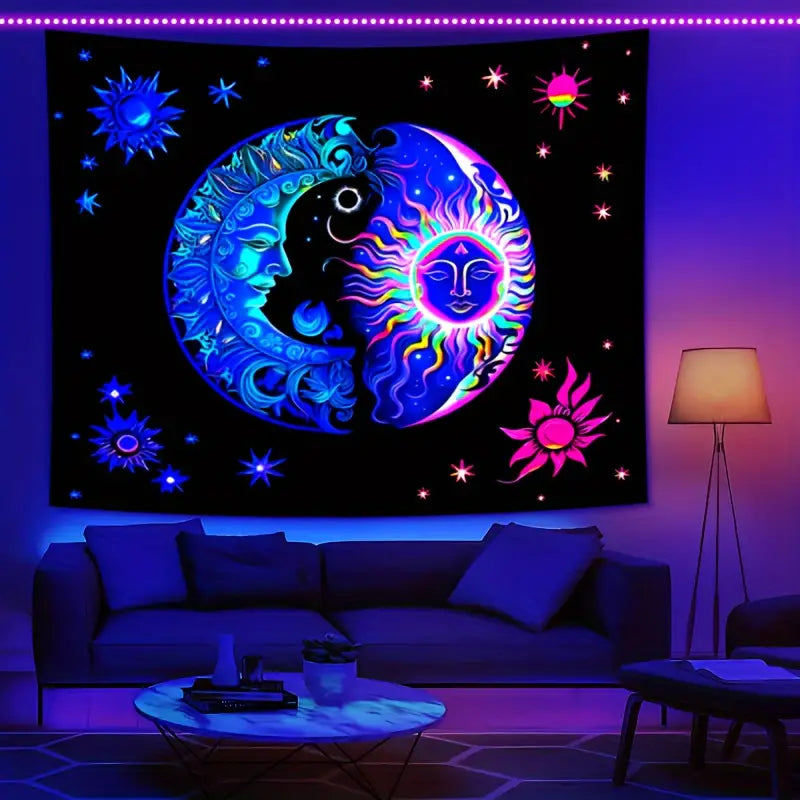 Sluneční Lunární | Oficiální GlowTapestry UV Art Decor 