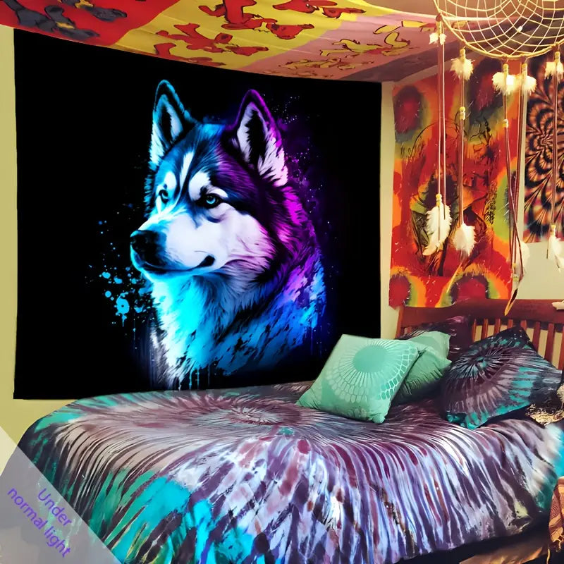 Wolfstotem | Offizielles GlowTapestry UV-Kunstdekor 