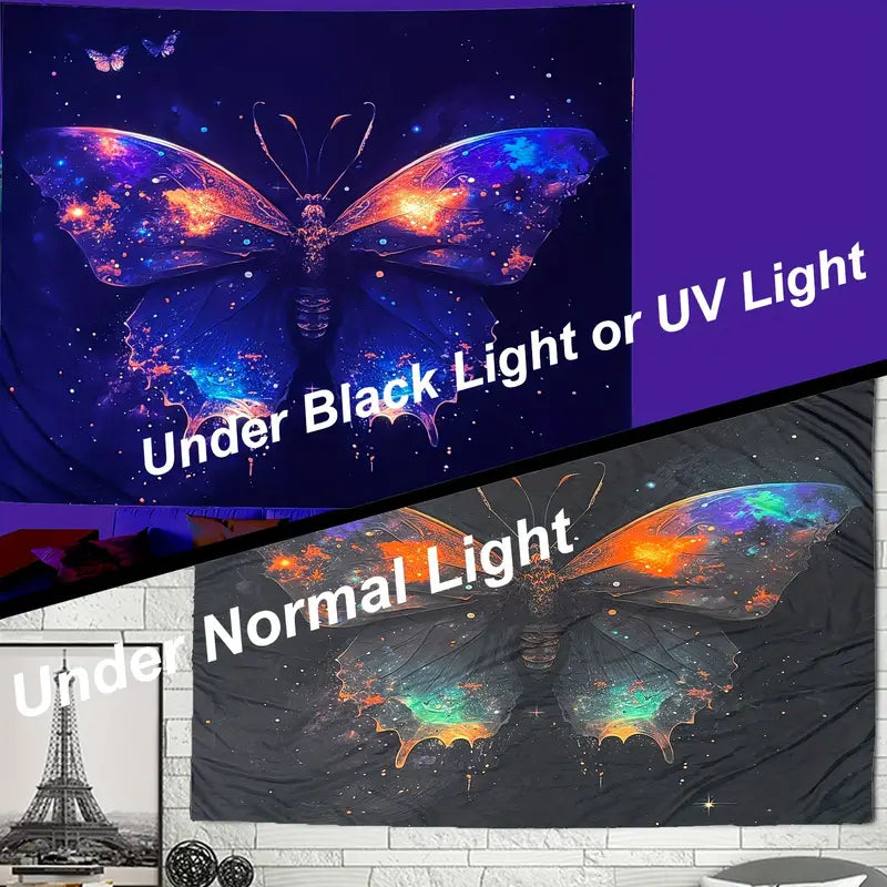 Schmetterling Schwarzlicht | Offizielles GlowTapestry UV-Kunstdekor 