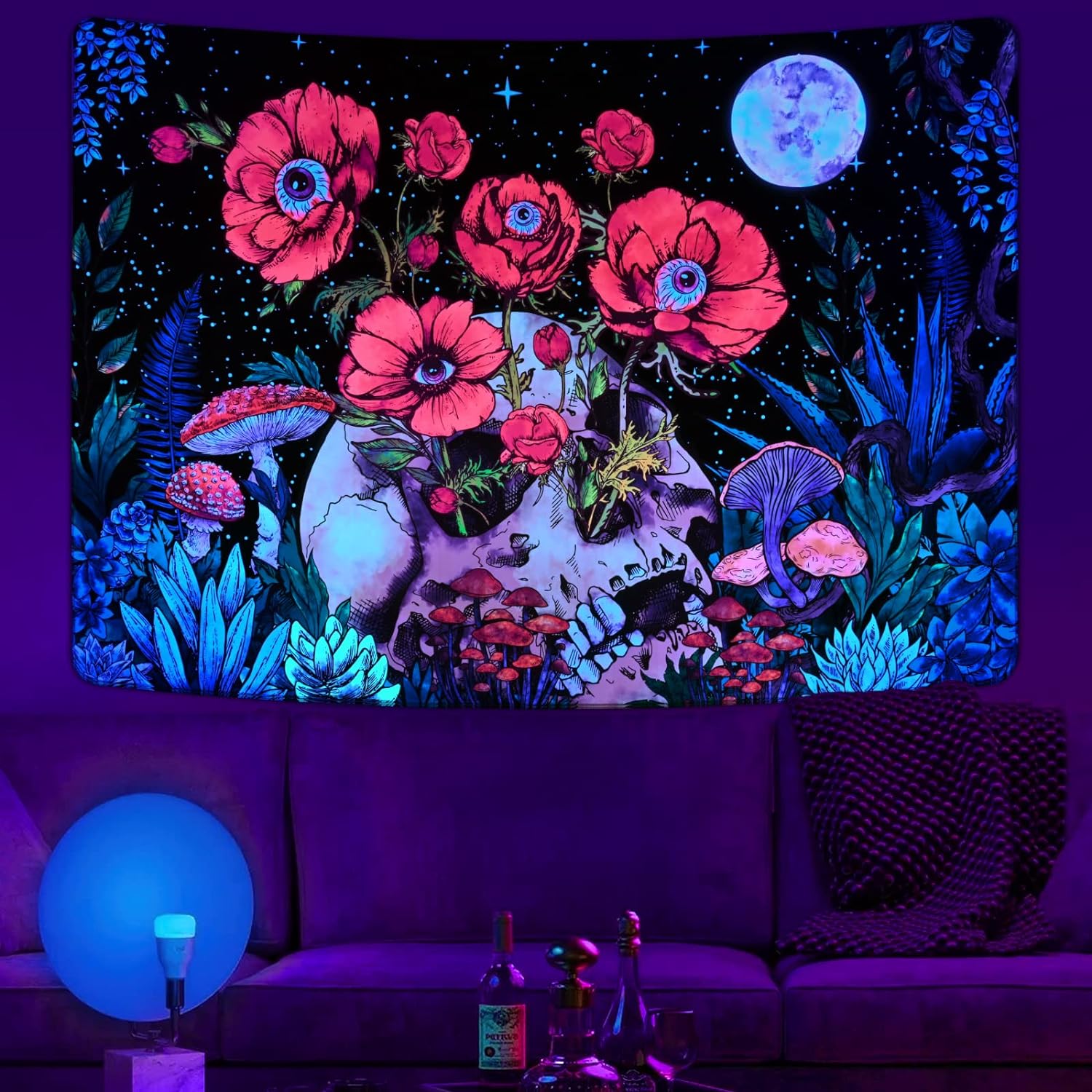 Lebka květinová | Oficiální GlowTapestry UV Art Decor 