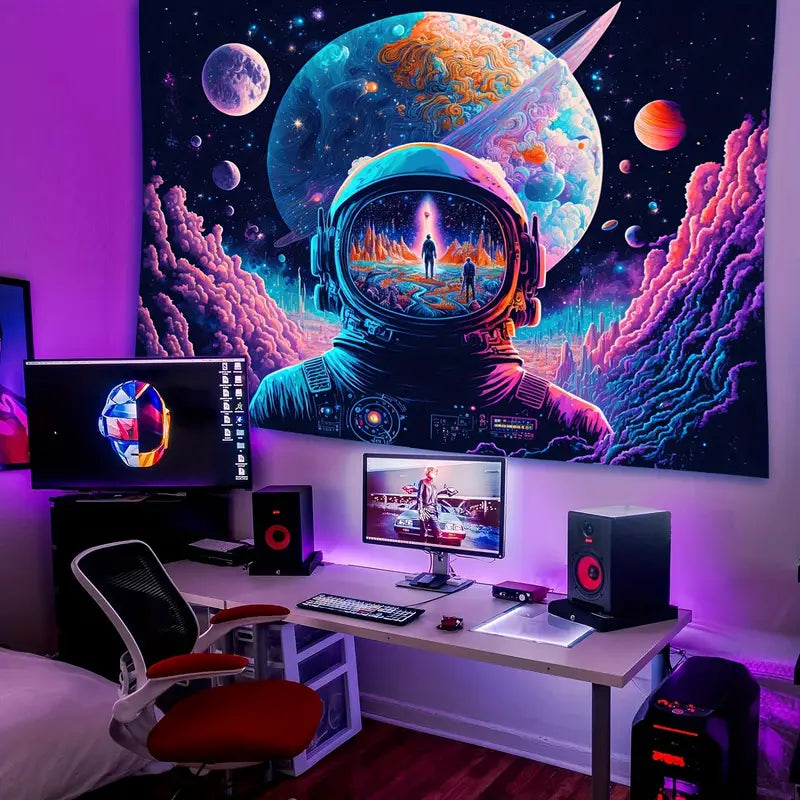 Neon Galaxy Space | Offizielles GlowTapestry UV-Kunstdekor 