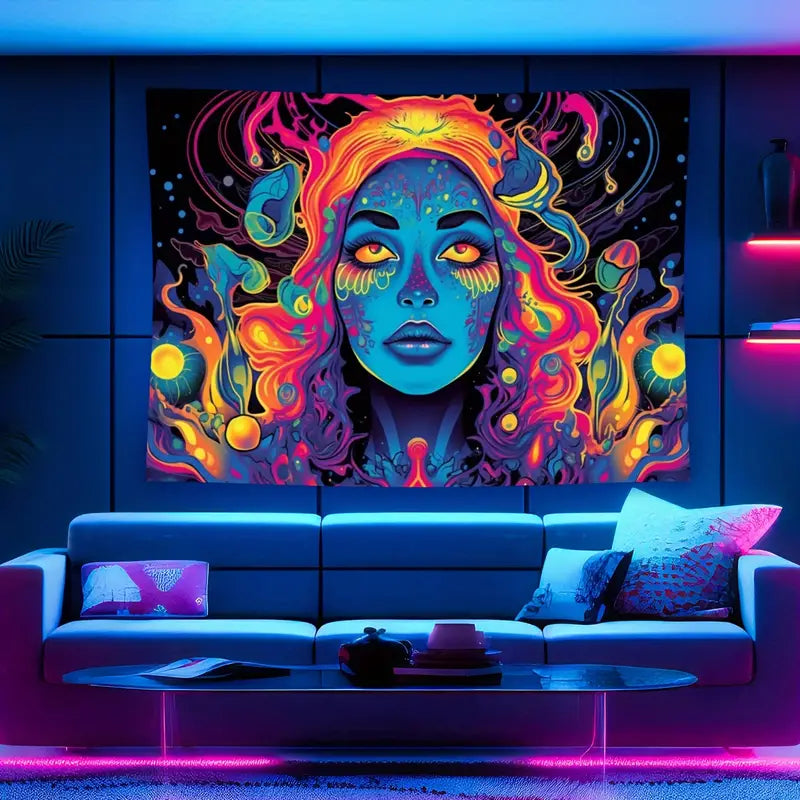 Hippie Schwarzlicht UV | Offizielles GlowTapestry UV-Kunstdekor 