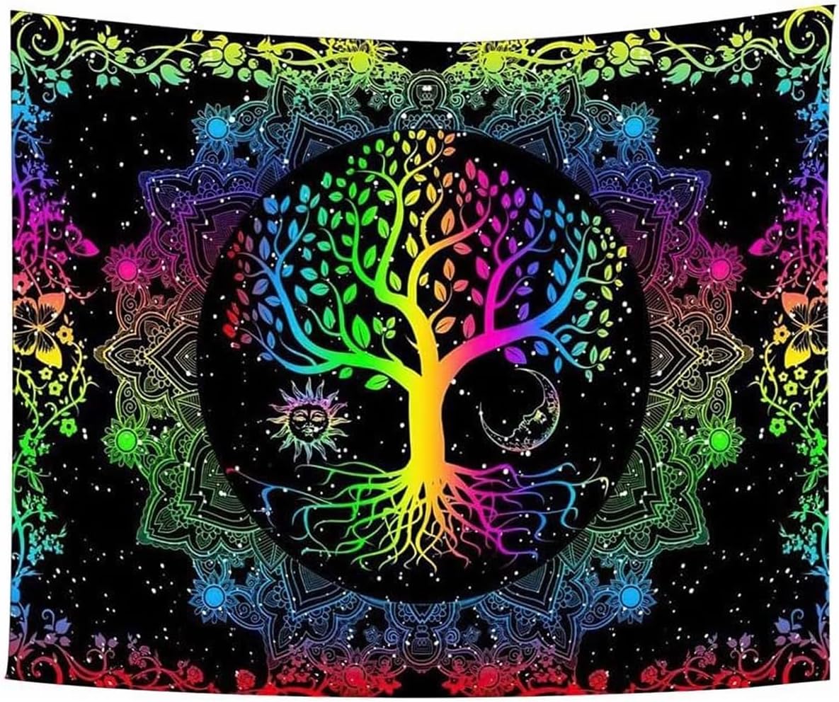 Regenbogen spiritueller Baum | Offizielles GlowTapestry UV-Kunstdekor 