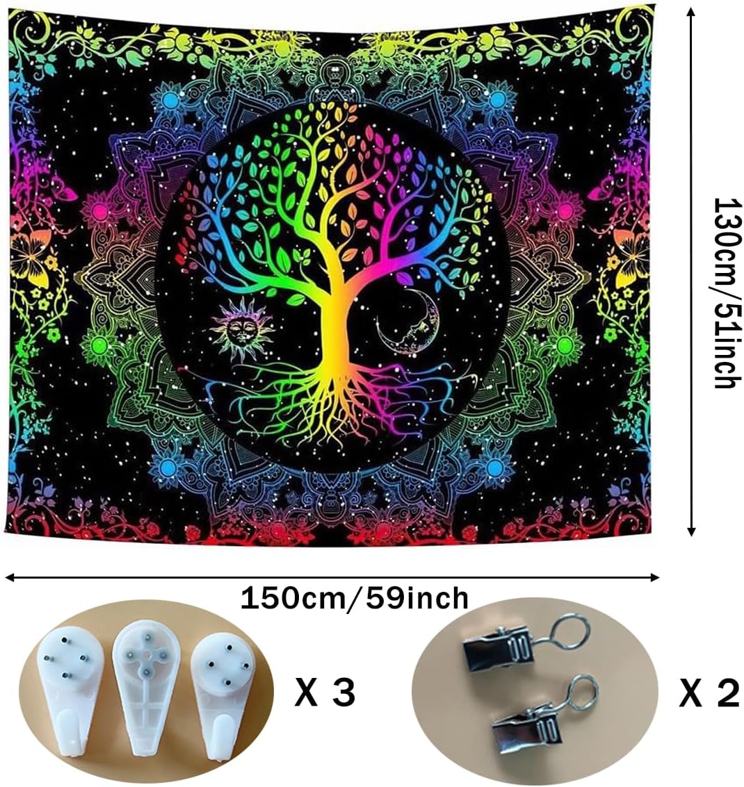 Regenbogen spiritueller Baum | Offizielles GlowTapestry UV-Kunstdekor 