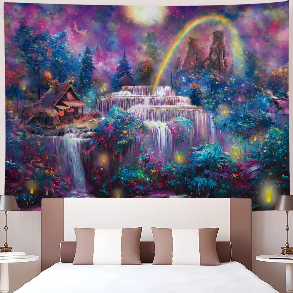 Wasserfall-Regenbogen | Offizielles GlowTapestry UV-Kunstdekor 