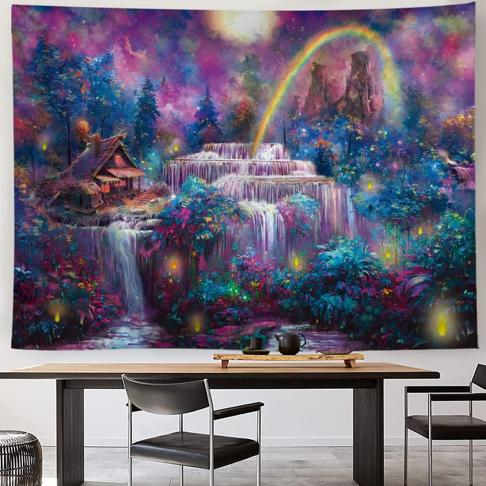 Wasserfall-Regenbogen | Offizielles GlowTapestry UV-Kunstdekor 