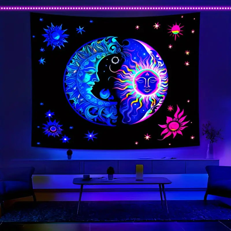 Sluneční Lunární | Oficiální GlowTapestry UV Art Decor 