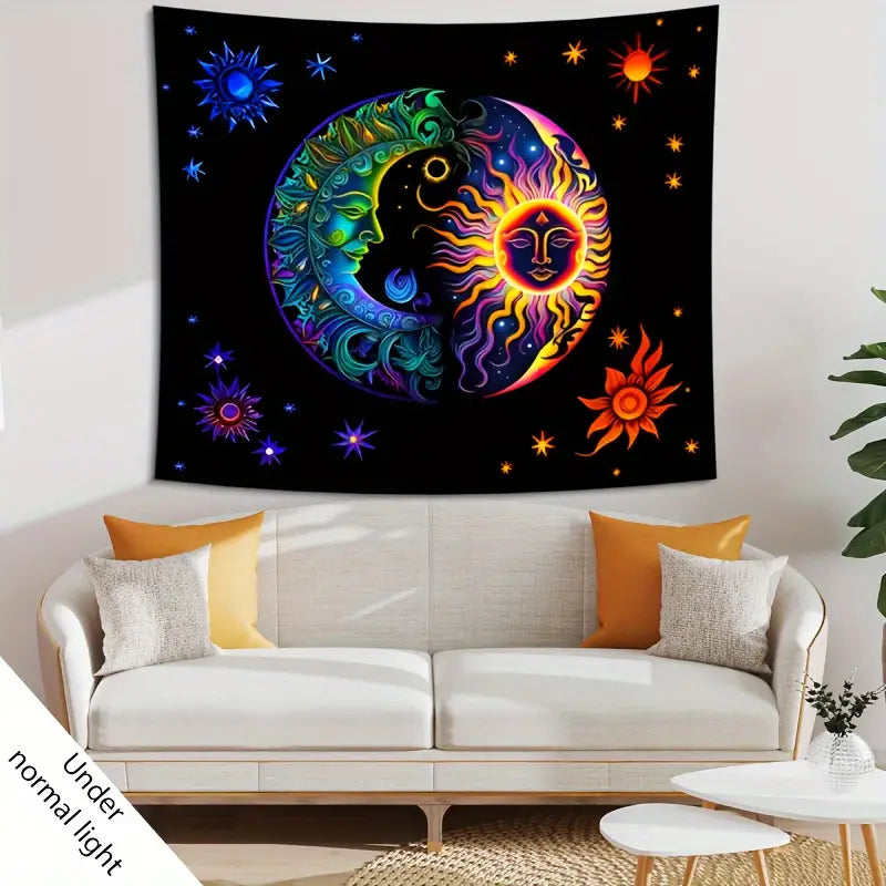 Sluneční Lunární | Oficiální GlowTapestry UV Art Decor 