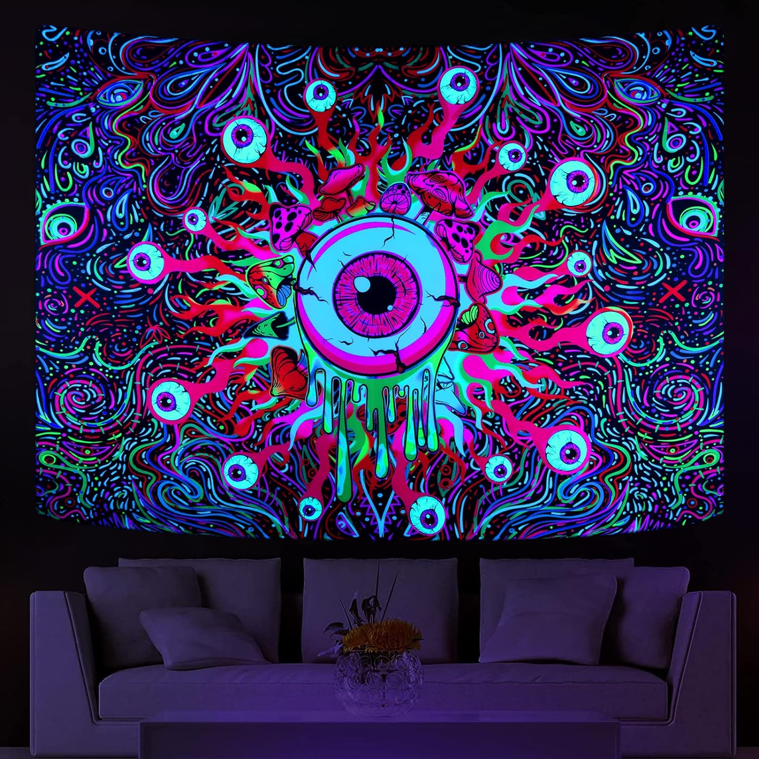 Neonové oči | Oficiální GlowTapestry UV Art Decor 