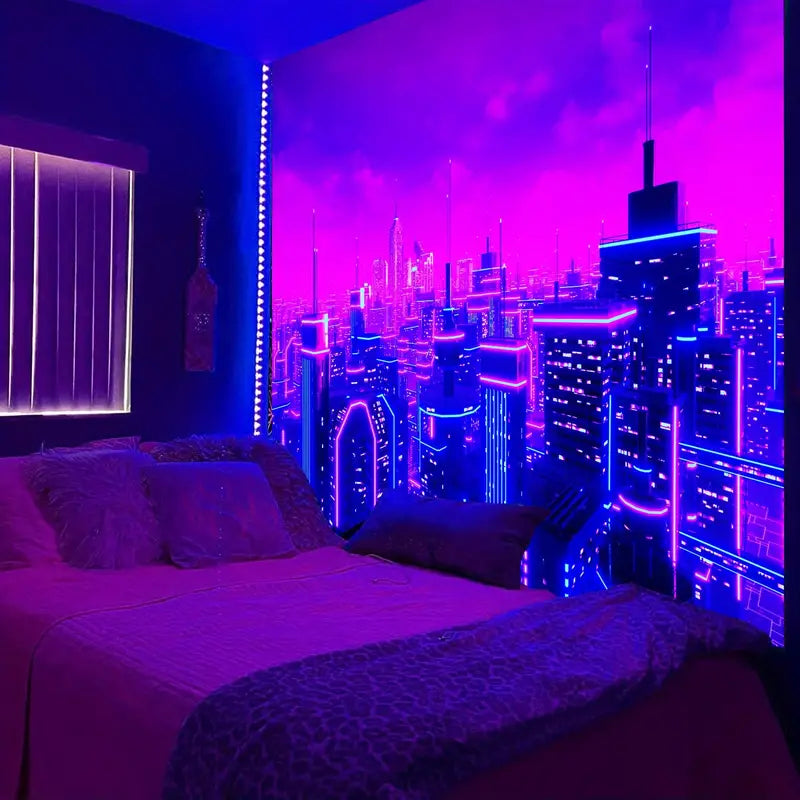 Punk City vzor | Oficiální GlowTapestry UV Art Decor 