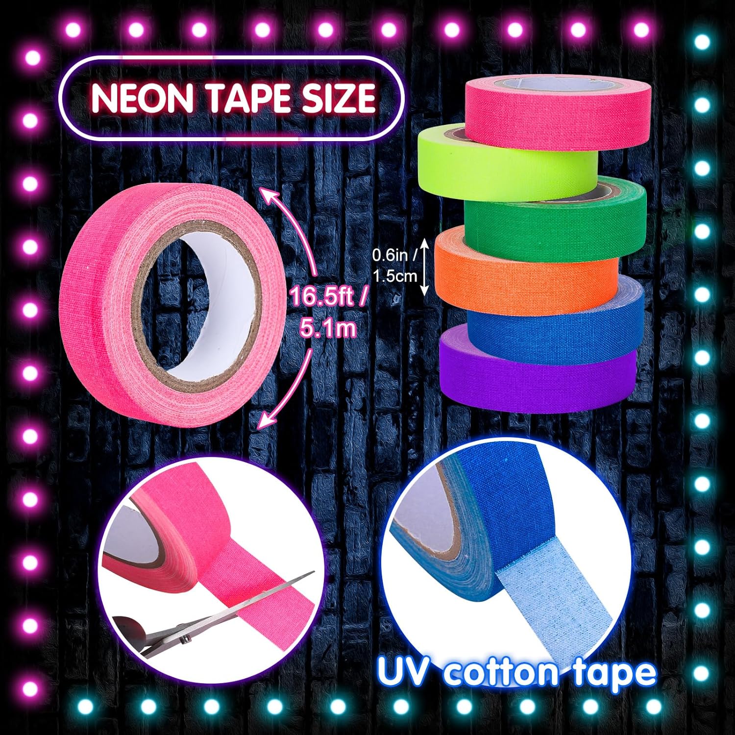 Neon UV Reactive Tapes