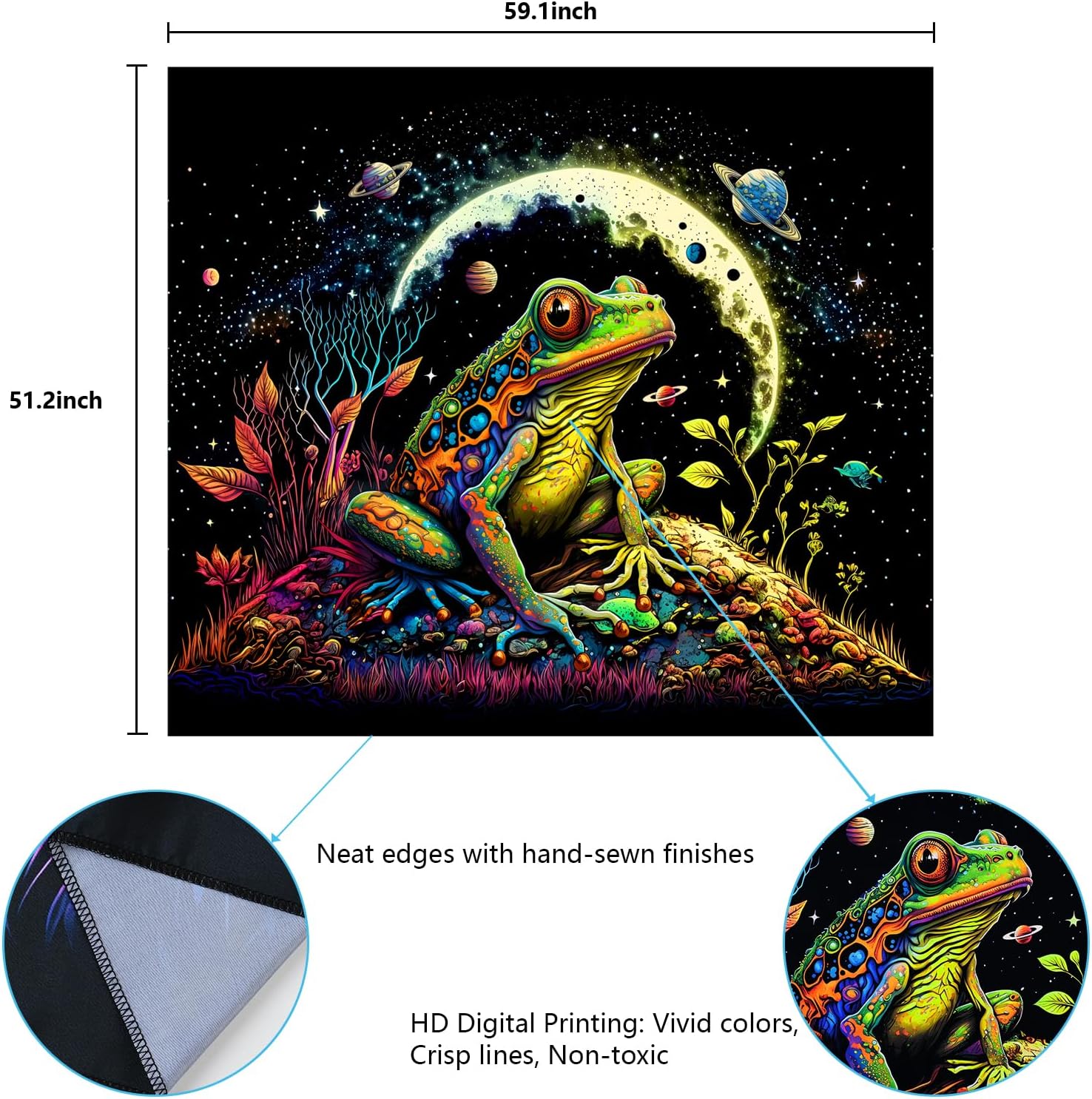 Space Frog | Offizielles GlowTapestry UV-Kunstdekor 