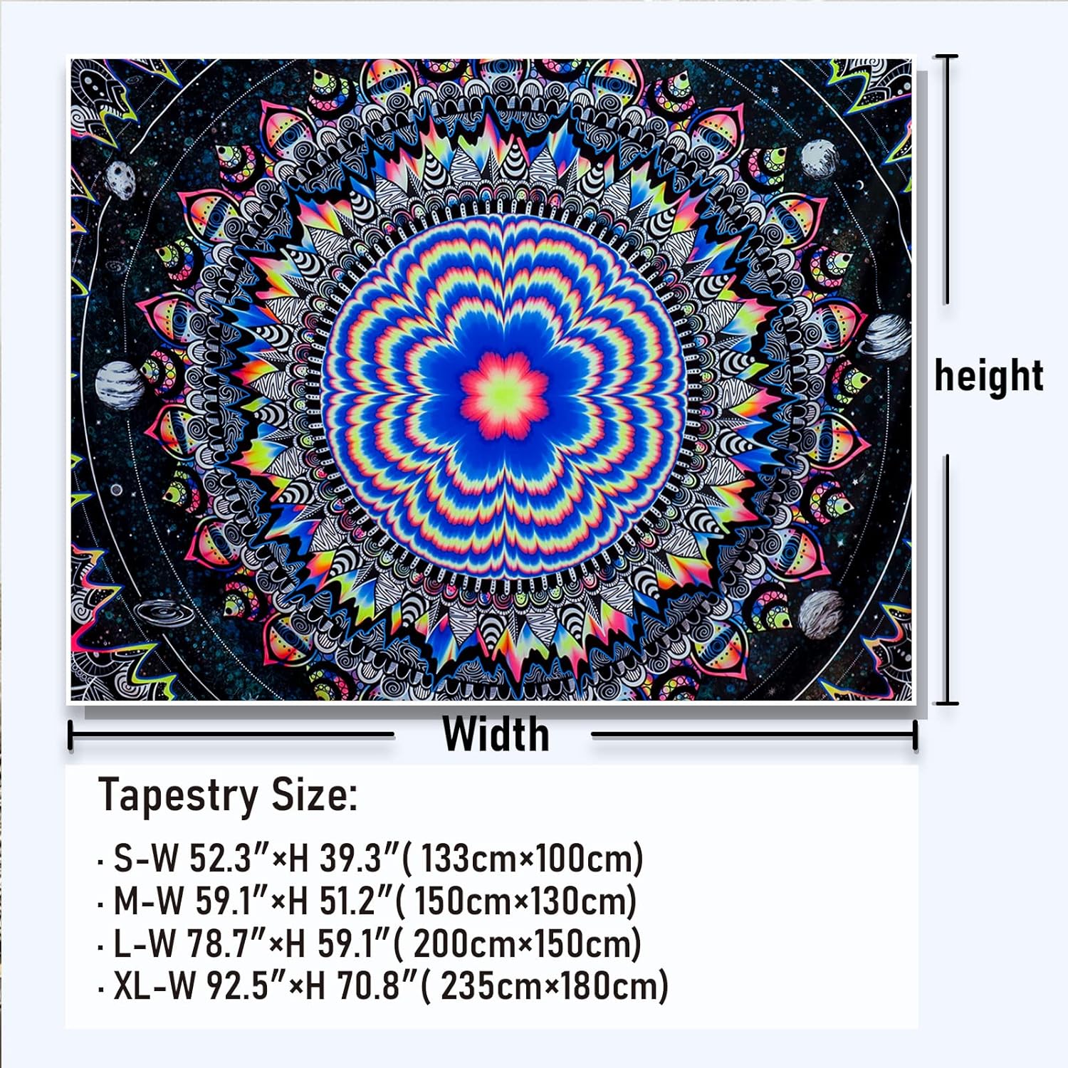 Amonercvita Mandala | Offizielles GlowTapestry UV-Kunstdekor 