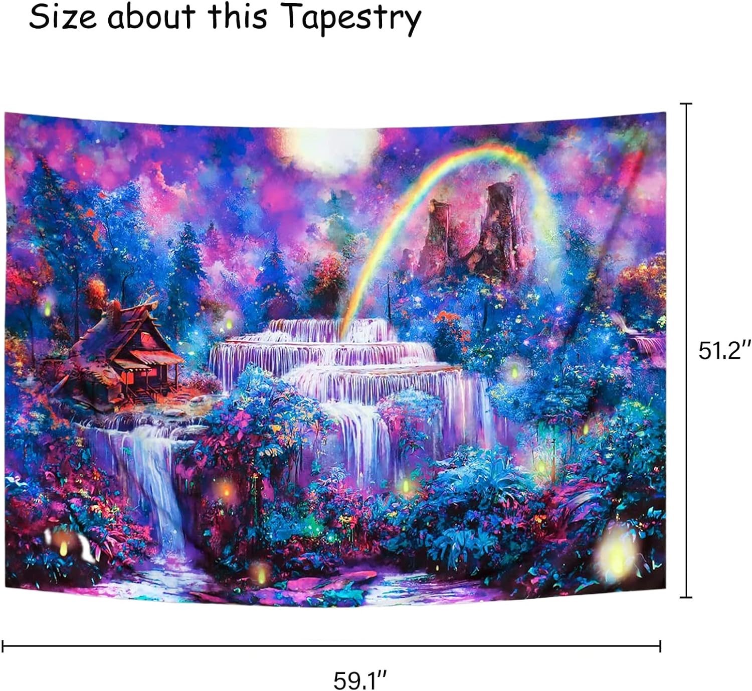 Wasserfall-Regenbogen | Offizielles GlowTapestry UV-Kunstdekor 