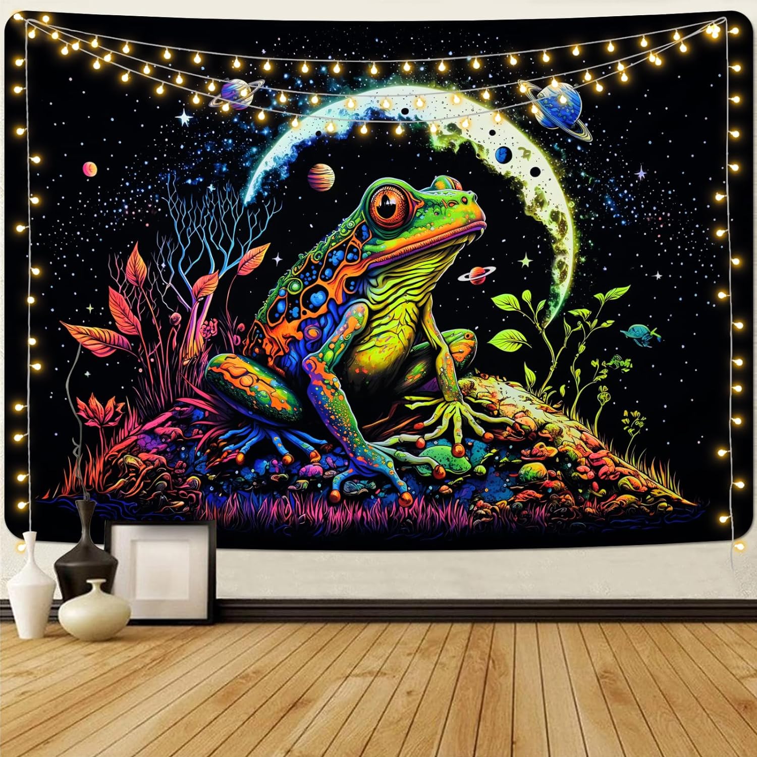 Space Frog | Offizielles GlowTapestry UV-Kunstdekor 