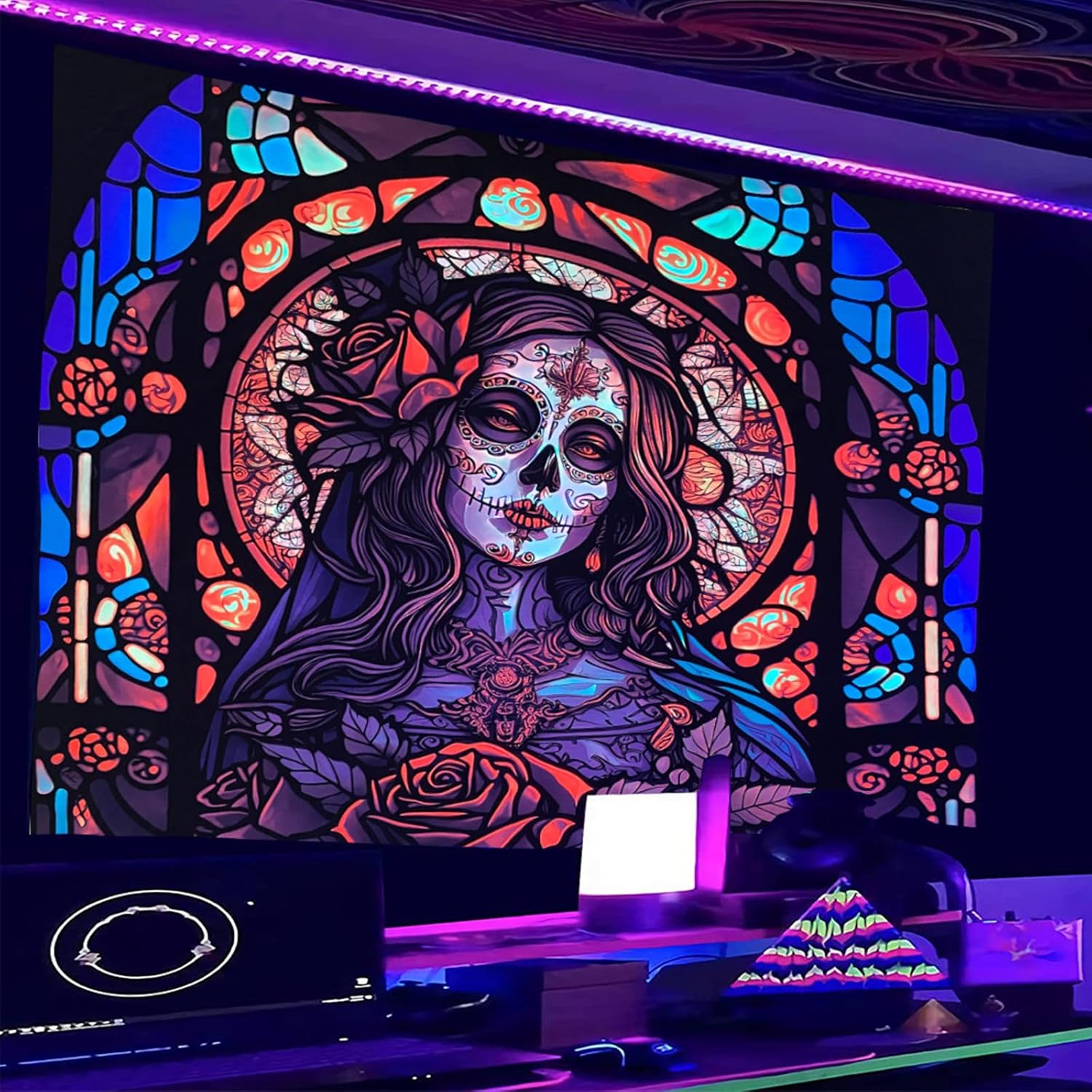 Věčná růže podsvětí | Oficiální GlowTapestry UV Art Decor 