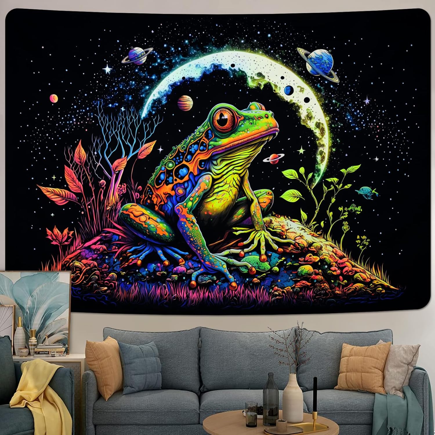 Space Frog | Offizielles GlowTapestry UV-Kunstdekor 