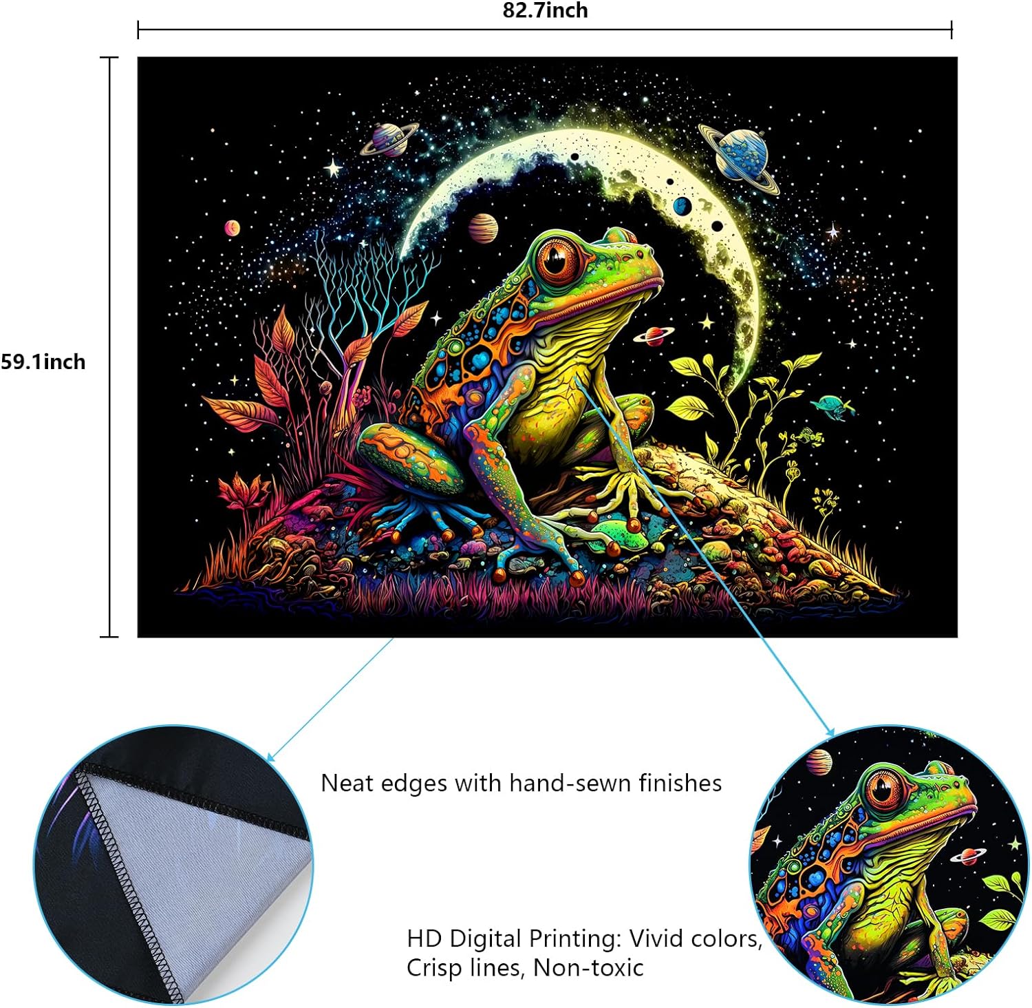 Space Frog | Offizielles GlowTapestry UV-Kunstdekor 