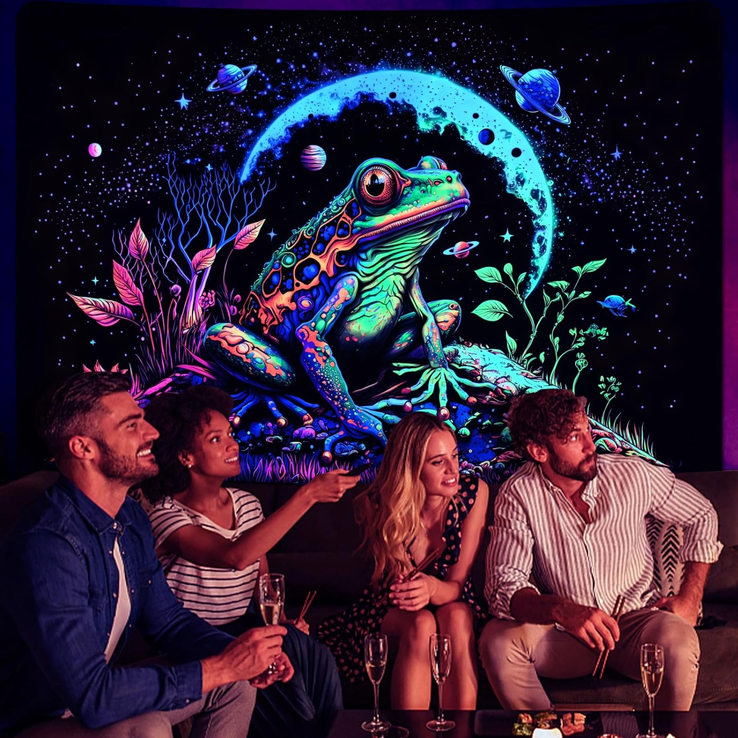 Space Frog | Offizielles GlowTapestry UV-Kunstdekor 