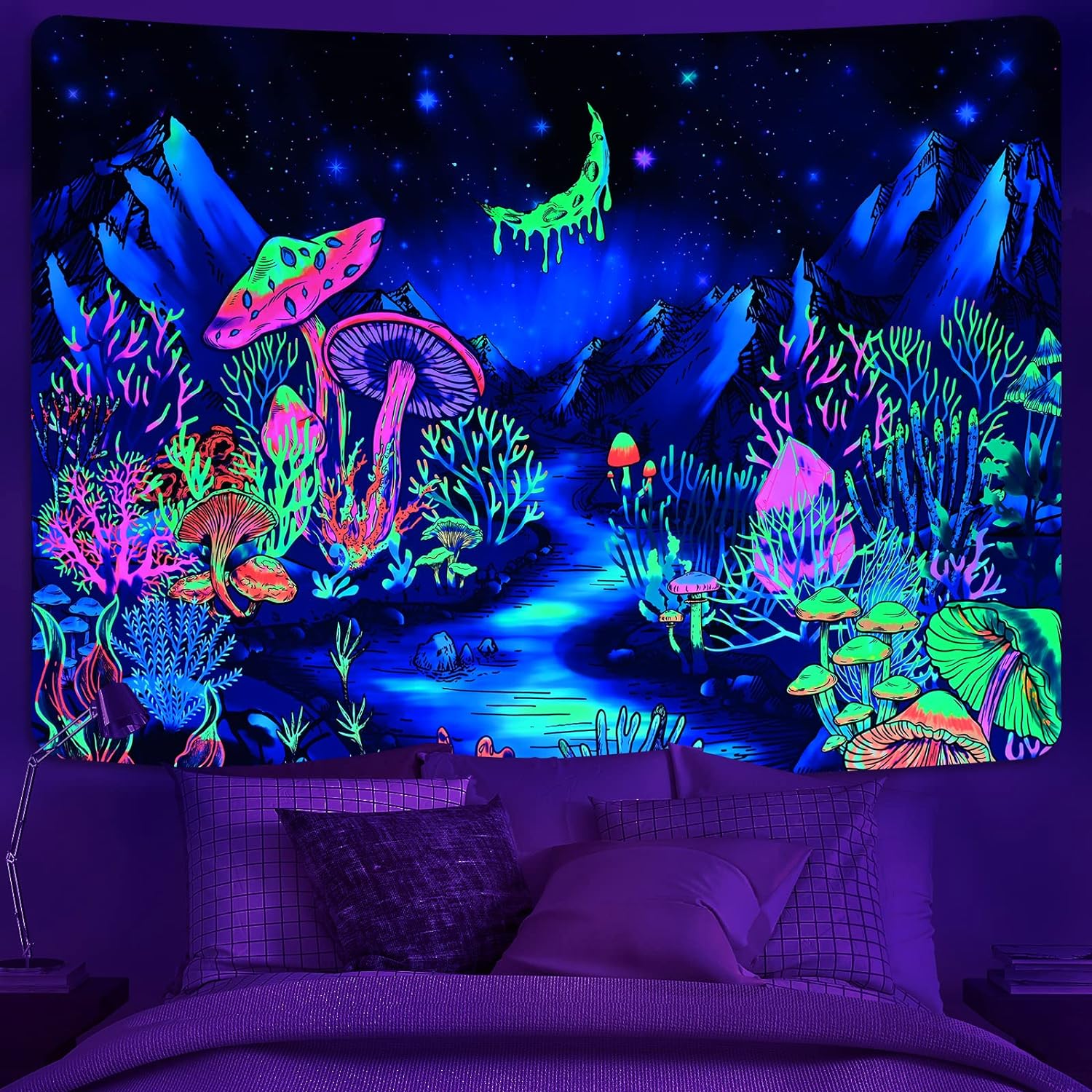 Botanischer Bergfluss | Offizielles GlowTapestry UV-Kunstdekor 