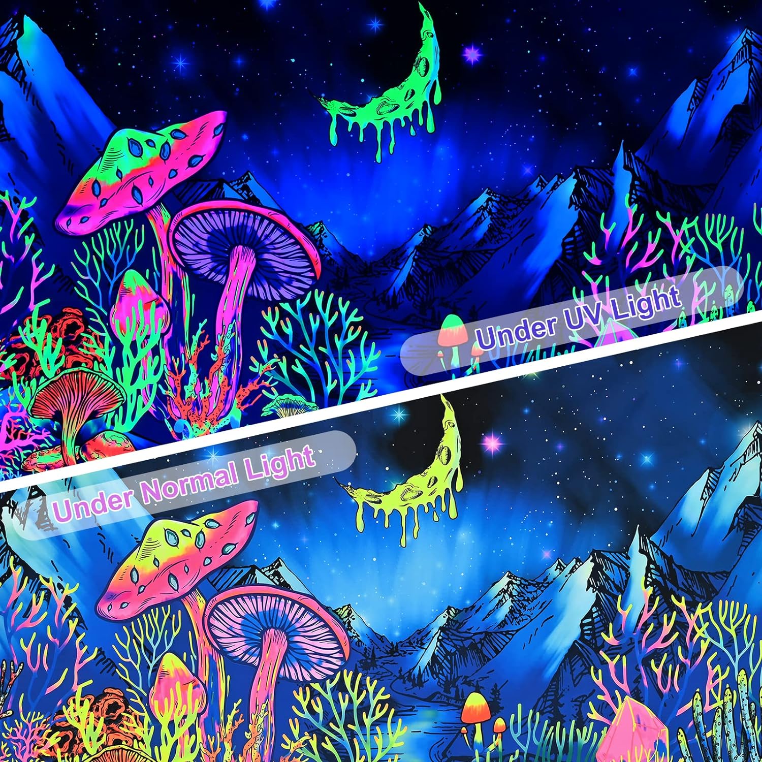 Botanischer Bergfluss | Offizielles GlowTapestry UV-Kunstdekor 