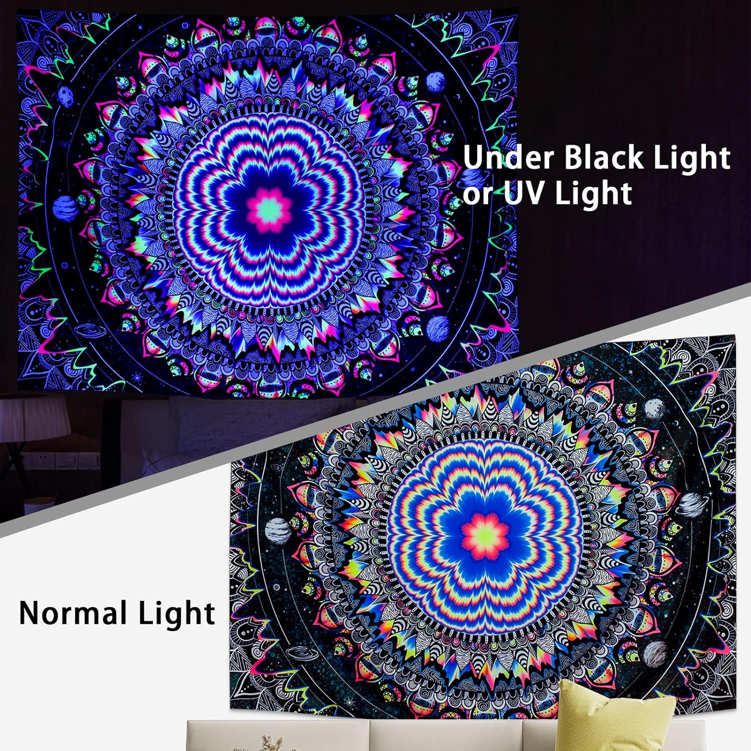 Amonercvita Mandala | Oficiální GlowTapestry UV Art Decor 